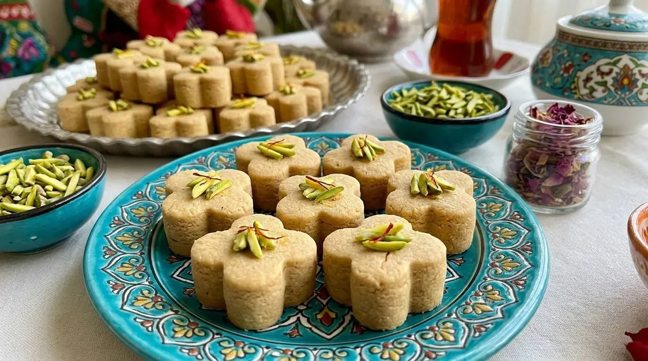 طرز تهیه کوکو نخودچی شیرازی؛ شیرینیِ مجلسی و خوش‌عطر